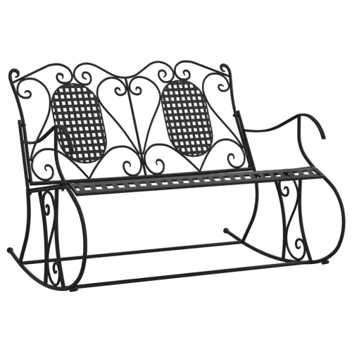  kétszemélyes fekete acél hintapad 113 cm
