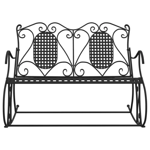  kétszemélyes fekete acél hintapad 113 cm