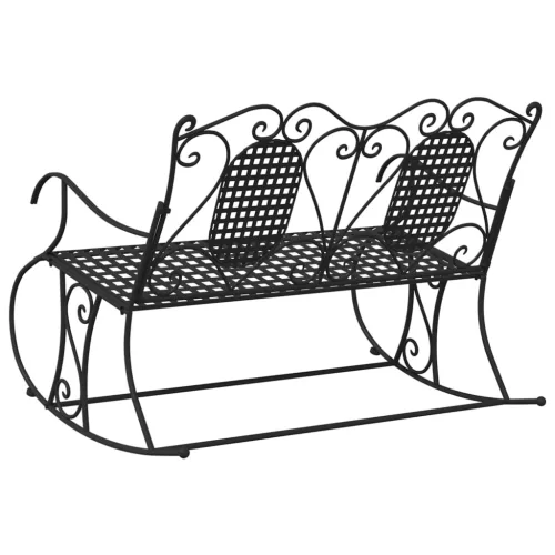  kétszemélyes fekete acél hintapad 113 cm