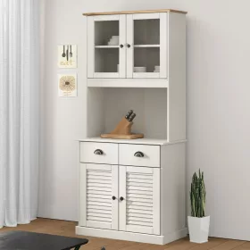  VIGO fehér tömör fenyőfa magasszekrény 78x40x175 cm