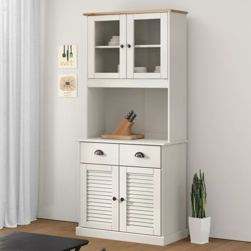  VIGO fehér tömör fenyőfa magasszekrény 78x40x175 cm