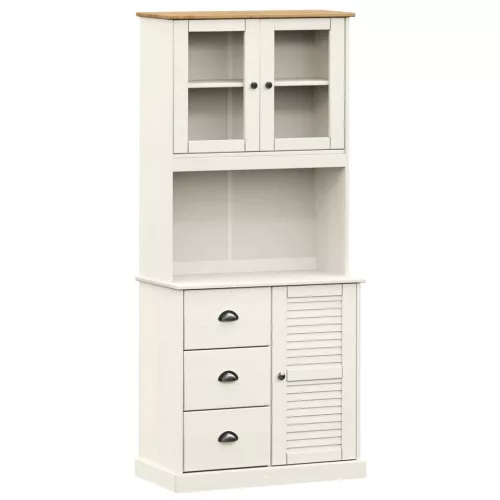  VIGO fehér tömör fenyőfa magasszekrény 78x40x175 cm