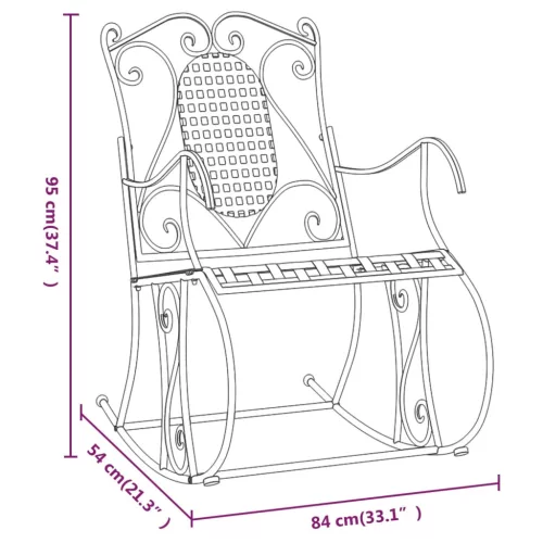  fekete acél hintapad 84 cm