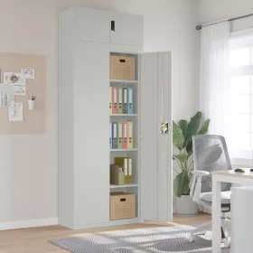  világosszürke acél irattartó szekrény 90x40x240 cm