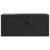  fekete acél irattartó szekrény 90x40x130 cm