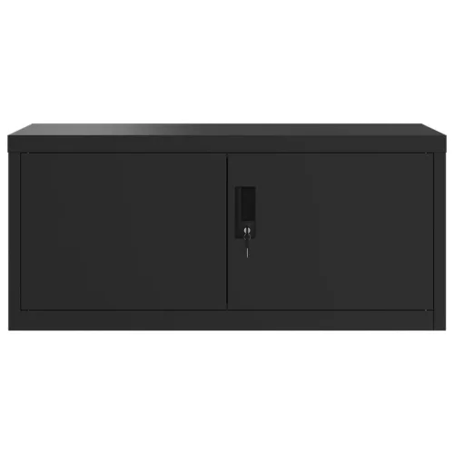  fekete acél irattartó szekrény 90x40x130 cm