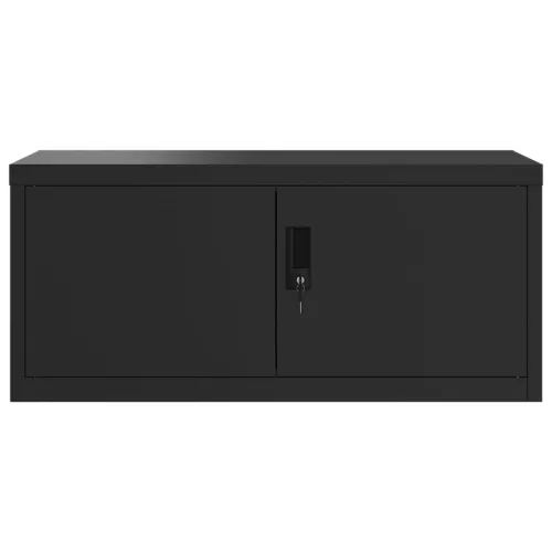  fekete acél irattartó szekrény 90x40x180 cm