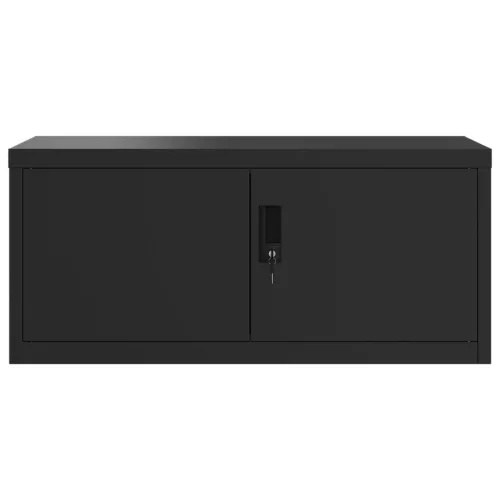  fekete acél irattartó szekrény 90 x 40 x 220 cm