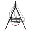  fekete acél hintapad 124 cm