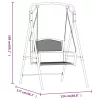  fekete acél hintapad 124 cm