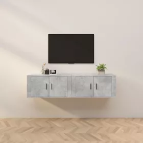  2 db betonszürke fali TV-szekrény 80 x 34,5 x 40 cm