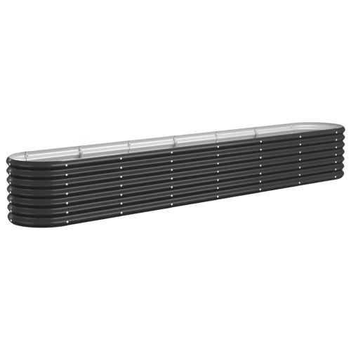  antracitszürke porszórt acél kerti magaságyás 260x40x36 cm