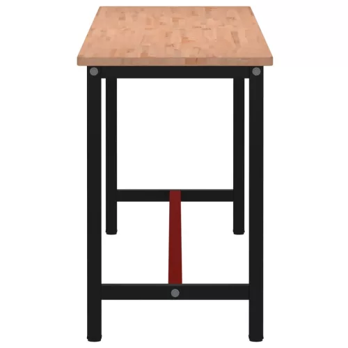  tömör bükkfa és fém munkaasztallap 220x55x81,5 cm