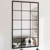  2 db fekete fém fali tükör 100x60 cm