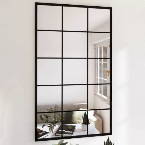  2 db fekete fém fali tükör 100x60 cm