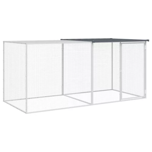  antracit színű, horganyzott acél csirkeketrec tetővel 203 x 98 x 90 cm