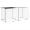  antracit színű, horganyzott acél csirkeketrec tetővel 203 x 98 x 90 cm