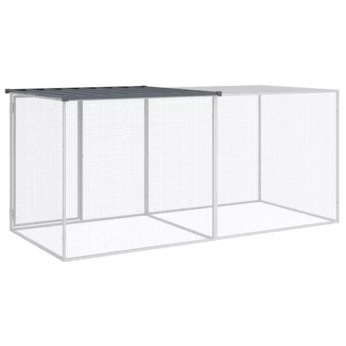  antracit színű, horganyzott acél csirkeketrec tetővel 203 x 98 x 90 cm