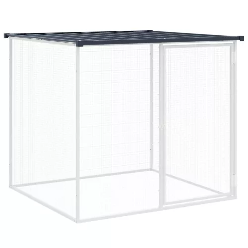 antracit színű, horganyzott acél csirkeketrec tetővel 203 x 98 x 90 cm