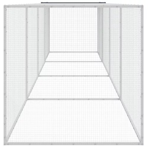  antracitszürke horganyzott acél tyúkketrec tetővel 403x98x90 cm