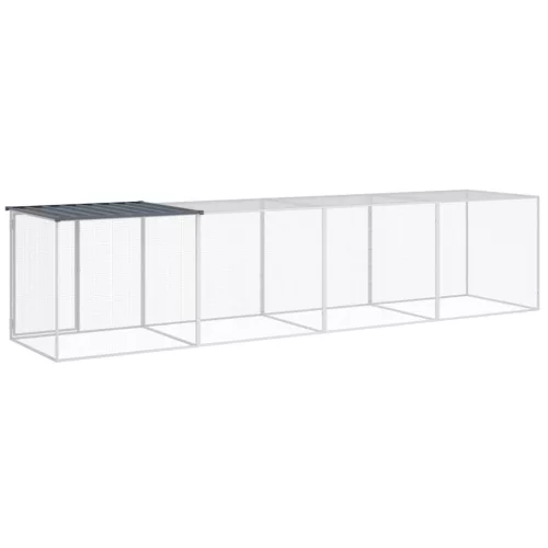  antracitszürke horganyzott acél tyúkketrec tetővel 403x98x90 cm