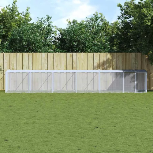  antracitszürke horganyzott acél tyúkketrec tetővel 603x98x90 cm