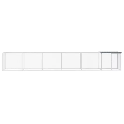  antracitszürke horganyzott acél tyúkketrec tetővel 603x98x90 cm