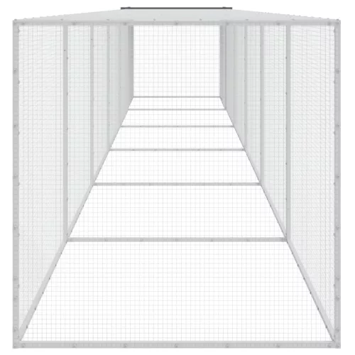  antracitszürke horganyzott acél tyúkketrec tetővel 603x98x90 cm