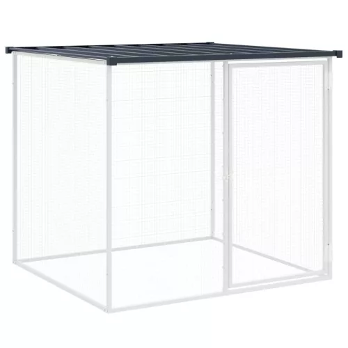  antracitszürke horganyzott acél tyúkketrec tetővel 603x98x90 cm