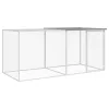  világosszürke horganyzott acél tyúkketrec tetővel 203x98x90 cm