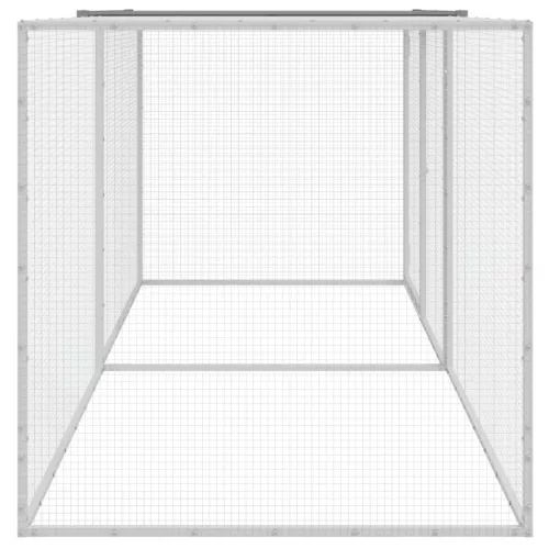  világosszürke horganyzott acél tyúkketrec tetővel 203x98x90 cm