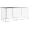  világosszürke horganyzott acél tyúkketrec tetővel 203x98x90 cm