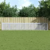  világosszürke horganyzott acél tyúkketrec tetővel 603x98x90 cm