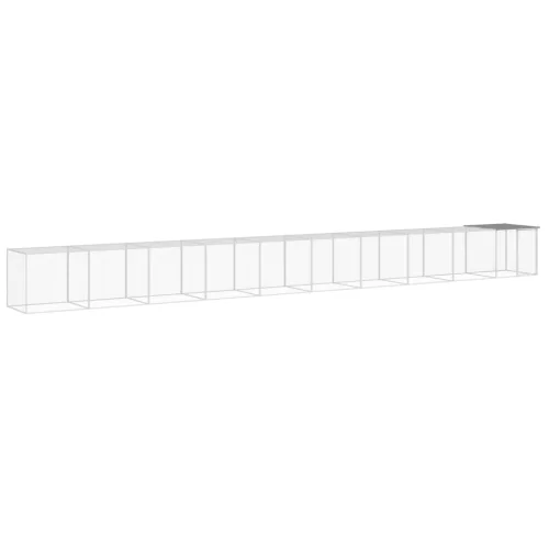  világosszürke horganyzott acél tyúkketrec tetővel 1003x98x90 cm