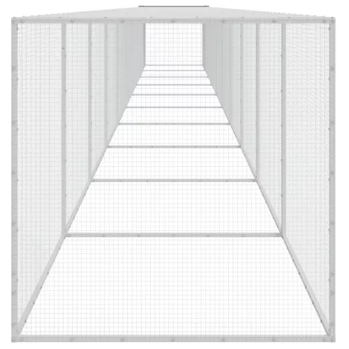  világosszürke horganyzott acél tyúkketrec tetővel 1003x98x90 cm