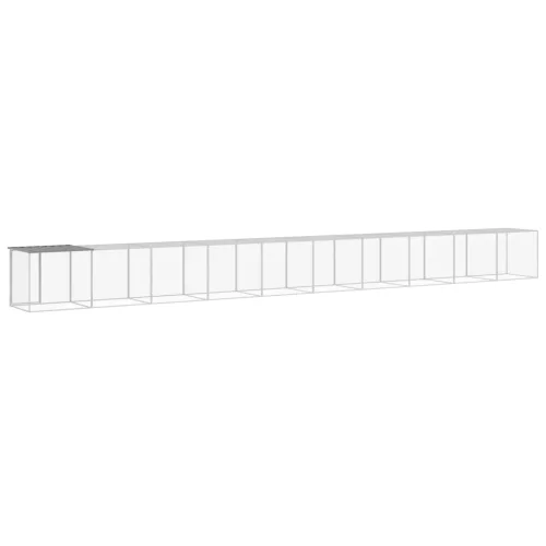  világosszürke horganyzott acél tyúkketrec tetővel 1003x98x90 cm