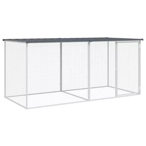  antracit színű, horganyzott acél csirkeketrec tetővel 203 x 98 x 90 cm
