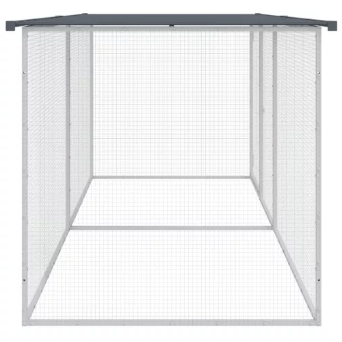  antracit színű, horganyzott acél csirkeketrec tetővel 203 x 98 x 90 cm