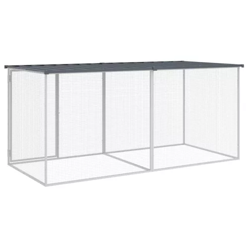  antracit színű, horganyzott acél csirkeketrec tetővel 203 x 98 x 90 cm