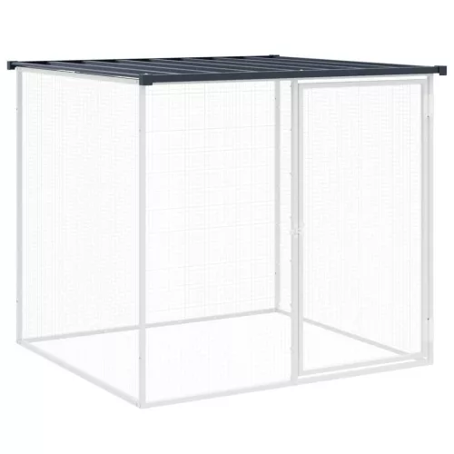  antracit színű, horganyzott acél csirkeketrec tetővel 203 x 98 x 90 cm