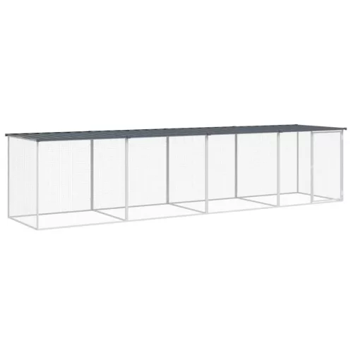  antracitszürke horganyzott acél tyúkketrec tetővel 403x98x90 cm