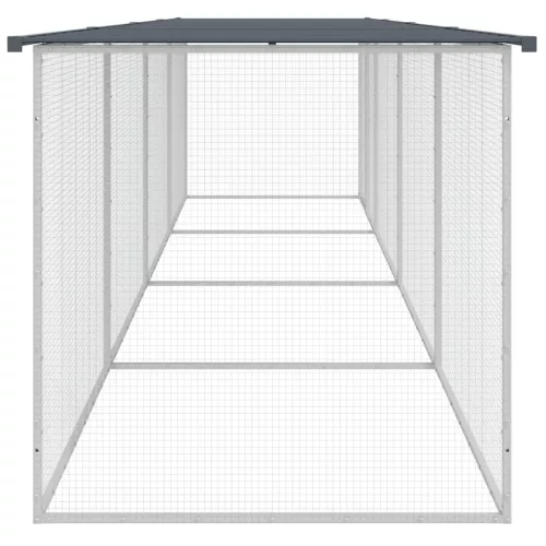  antracitszürke horganyzott acél tyúkketrec tetővel 403x98x90 cm