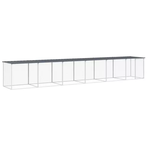  antracitszürke horganyzott acél tyúkketrec tetővel 603x98x90 cm