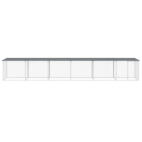  antracitszürke horganyzott acél tyúkketrec tetővel 603x98x90 cm