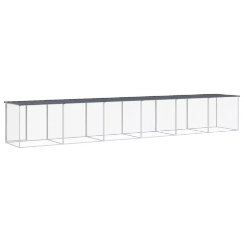  antracitszürke horganyzott acél tyúkketrec tetővel 603x98x90 cm