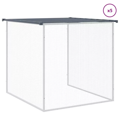  antracitszürke horganyzott acél tyúkketrec tetővel 603x98x90 cm