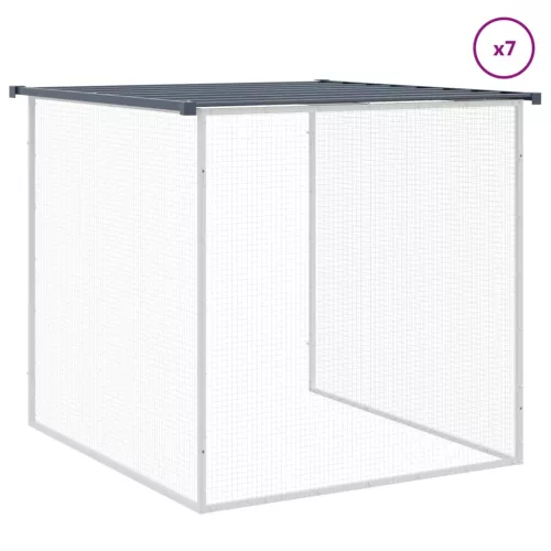  antracitszürke horganyzott acél tyúkketrec tetővel 803x98x90 cm