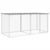  világosszürke horganyzott acél tyúkketrec tetővel 203x98x90 cm