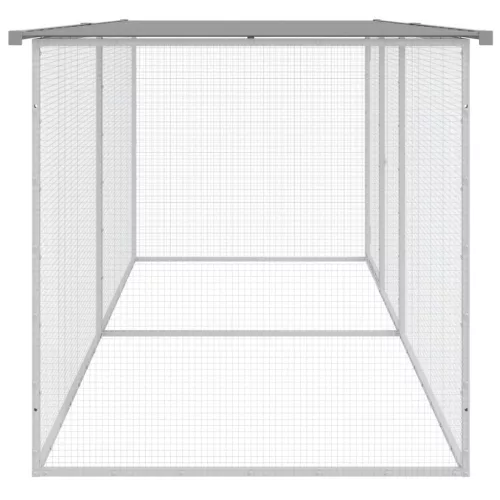  világosszürke horganyzott acél tyúkketrec tetővel 203x98x90 cm