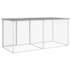  világosszürke horganyzott acél tyúkketrec tetővel 203x98x90 cm